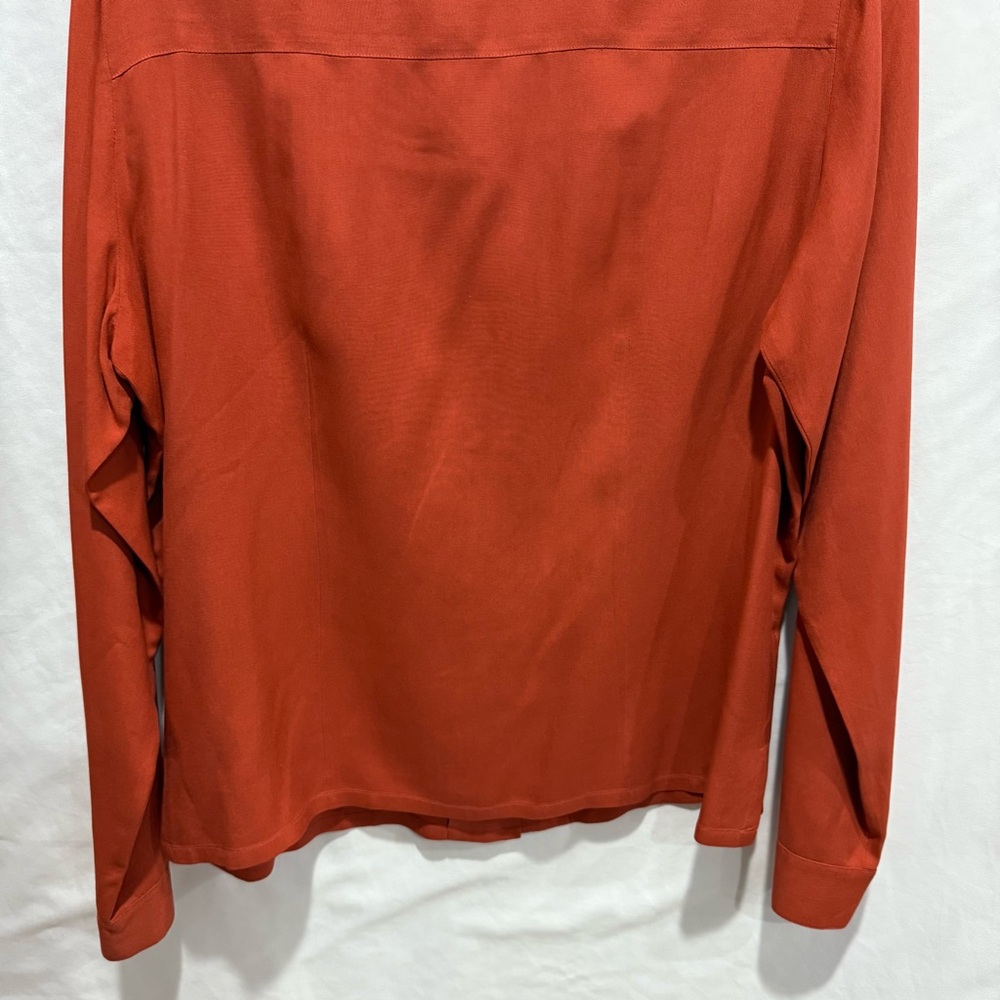 Anna and Frank 100% Silk Terracotta Button Down Blouse‎ Large Old Money Luxury - Picture 12 of 15